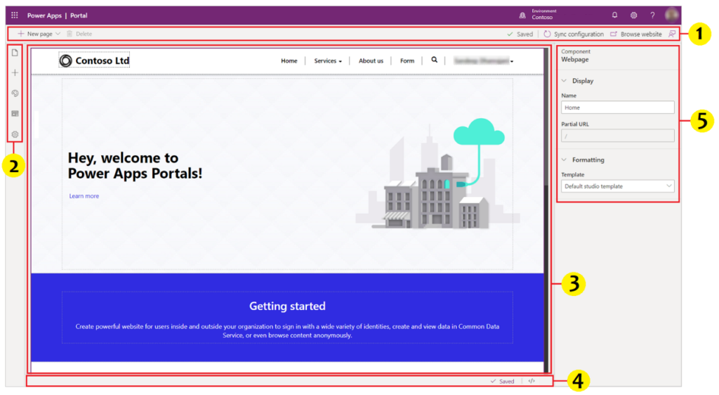 Power Apps portal helps to create a customized website with its own pages 